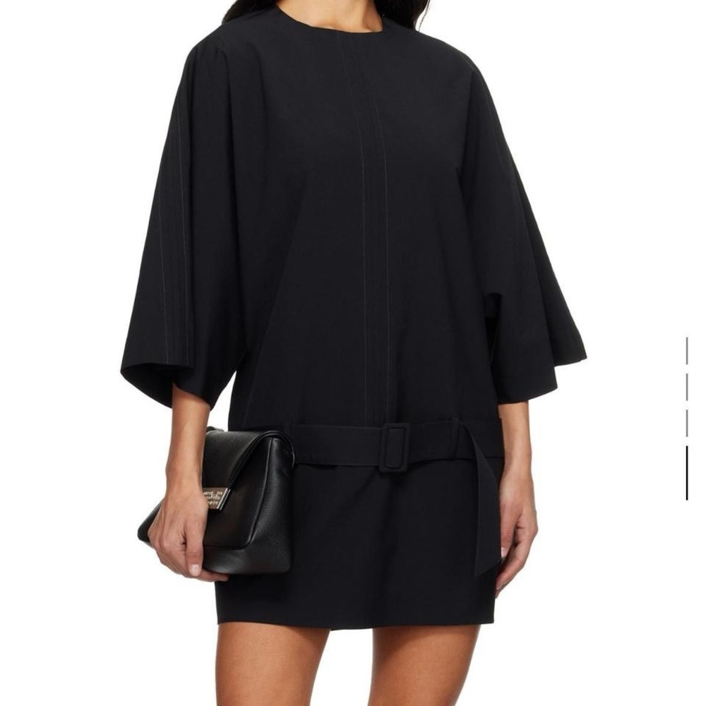 MM6 Maison Martin Margiela Black Mini Dress with Belted Waist